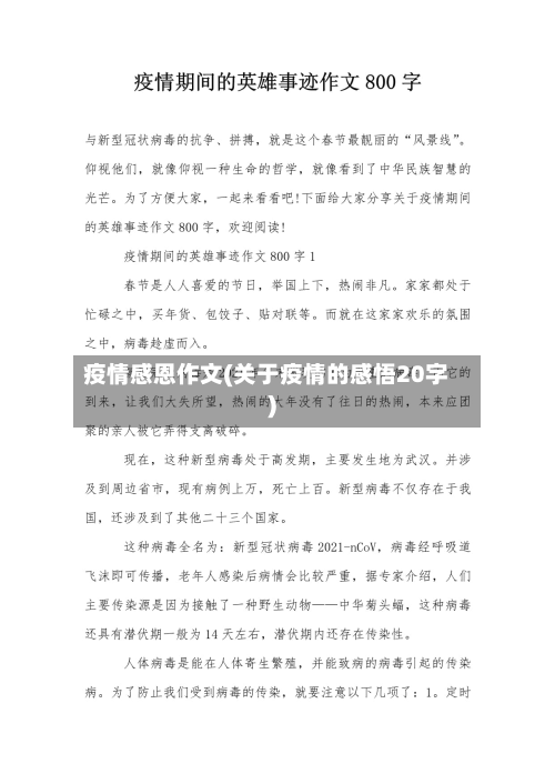 疫情感恩作文(关于疫情的感悟20字)-第1张图片