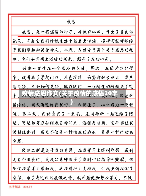 疫情感恩作文(关于疫情的感悟20字)-第2张图片