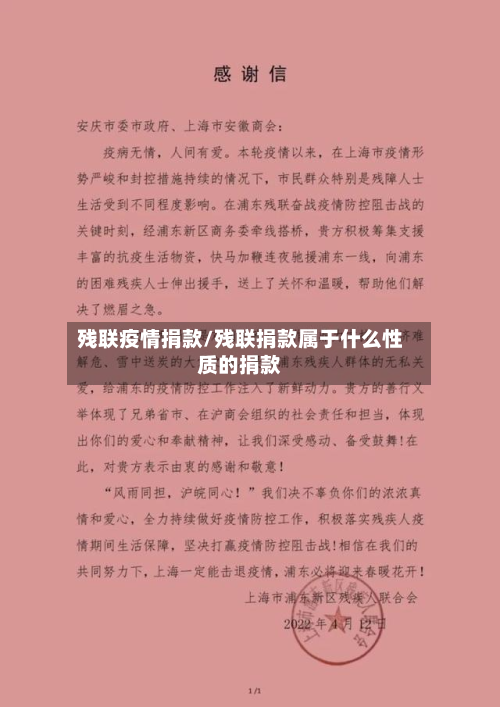 残联疫情捐款/残联捐款属于什么性质的捐款-第2张图片