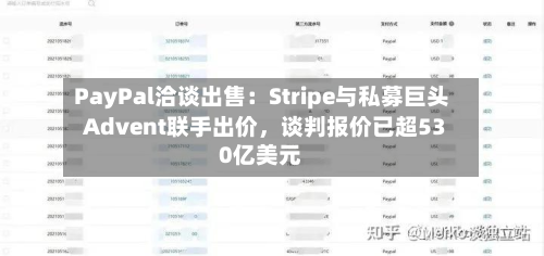 PayPal洽谈出售：Stripe与私募巨头Advent联手出价	，谈判报价已超530亿美元-第1张图片