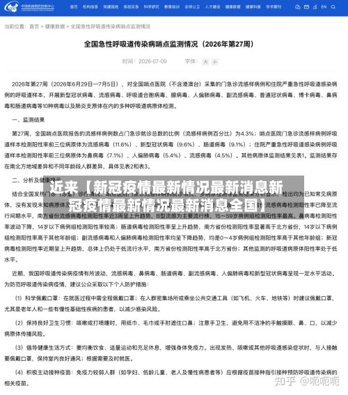 近来【新冠疫情最新情况最新消息新冠疫情最新情况最新消息全国】-第1张图片