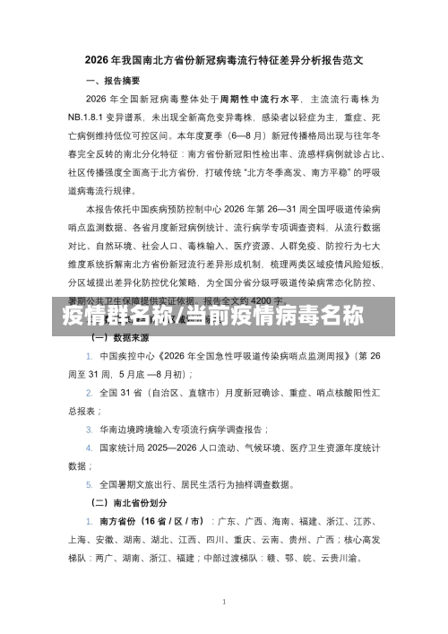 疫情群名称/当前疫情病毒名称-第3张图片