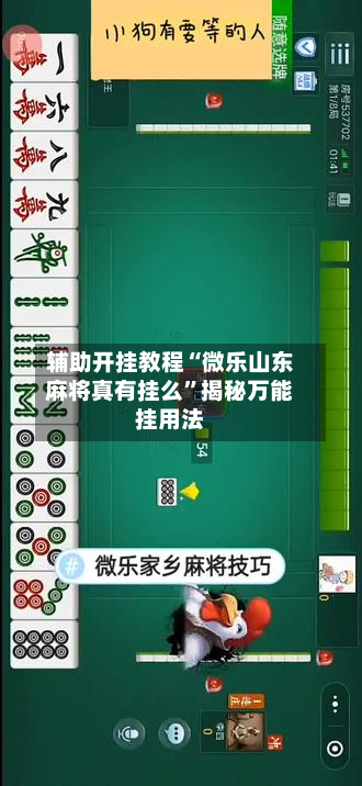 辅助开挂教程“微乐山东麻将真有挂么	”揭秘万能挂用法-第2张图片