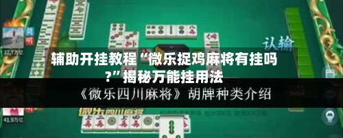 辅助开挂教程“微乐捉鸡麻将有挂吗?”揭秘万能挂用法-第2张图片