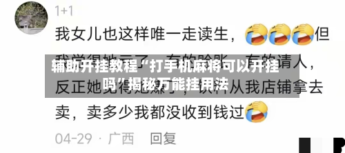 辅助开挂教程“打手机麻将可以开挂吗	”揭秘万能挂用法-第1张图片