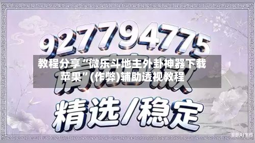 教程分享“微乐斗地主外卦神器下载苹果”(作弊)辅助透视教程-第2张图片