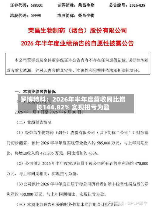 罗博特科：2026年半年度营收同比增长144.82% 实现扭亏为盈-第3张图片