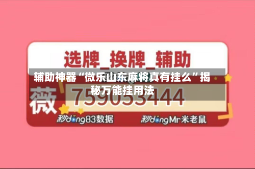 辅助神器“微乐山东麻将真有挂么”揭秘万能挂用法-第3张图片