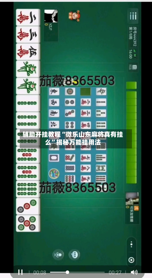 辅助开挂教程“微乐山东麻将真有挂么”揭秘万能挂用法-第1张图片