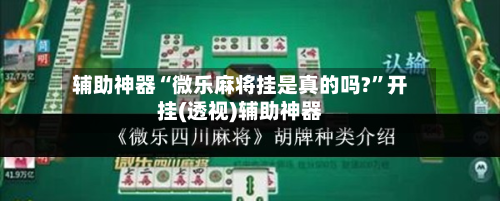 辅助神器“微乐麻将挂是真的吗?	”开挂(透视)辅助神器-第1张图片
