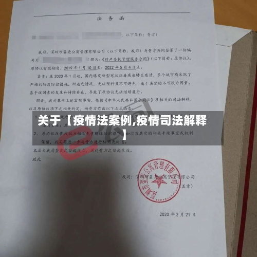 关于【疫情法案例,疫情司法解释】-第3张图片