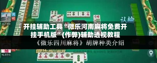 开挂辅助工具“微乐河南麻将免费开挂手机版”(作弊)辅助透视教程-第2张图片