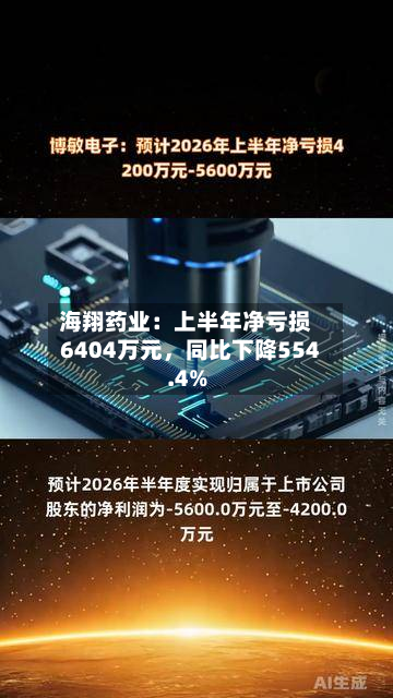 海翔药业：上半年净亏损6404万元，同比下降554.4%-第1张图片