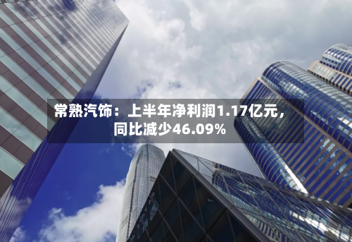 常熟汽饰：上半年净利润1.17亿元，同比减少46.09%-第3张图片