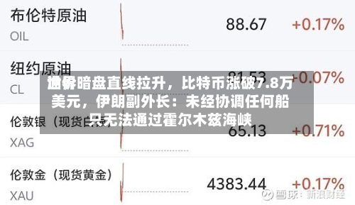 世界油价暗盘直线拉升，比特币涨破7.8万美元，伊朗副外长：未经协调任何船只无法通过霍尔木兹海峡-第3张图片